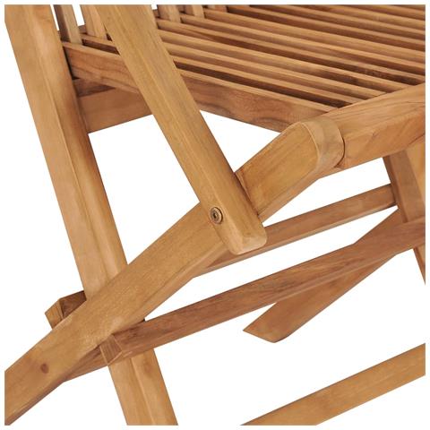 Sedie da Giardino con Cuscini Grigi 8 pz in Massello di Teak - Foto 10