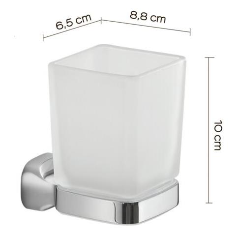 Portaspazzolini Da Muro In Acciaio Inox E Cromall St10 Gedy Serie Stelvio Cromato - Foto 3