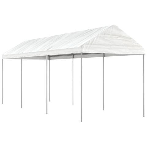 Gazebo Con Tetto Bianco 6,69x2,28x2,69 M In Polietilene - Foto 1