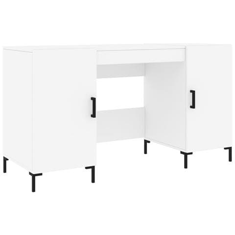 Scrivania Bianca 140x50x75 Cm In Legno Multistrato - Foto 1