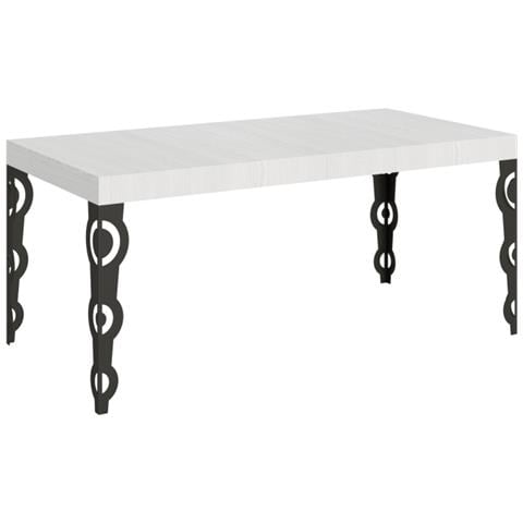 Tavolo Allungabile 90x180/284 Cm Karamay Telaio Antracite - Bianco Frassino - Foto 1