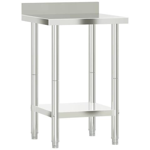 Tavolo Lavoro Da Cucina Con Paraschizzi 55x55x93cm Acciaio Inox - Foto 2