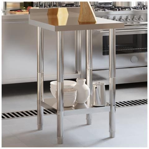 Tavolo Lavoro Da Cucina Con Paraschizzi 55x55x93cm Acciaio Inox - Foto 1