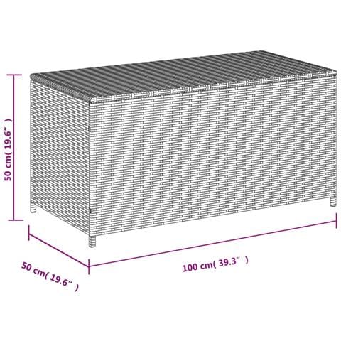 Contenitore Da Giardino Beige Misto 190l In Polyrattan - Foto 2