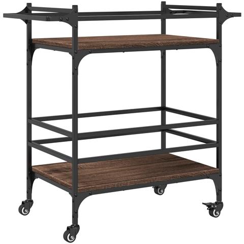 Carrello Cucina Rovere Marrone 82x40x78,5 Cm Legno Multistrato - Foto 2