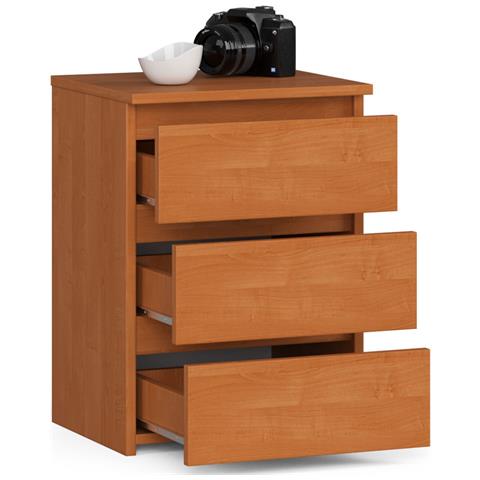 Comodino CL3, 3 cassetti, 40x35x57 cm, Colore Ontano - Foto 2