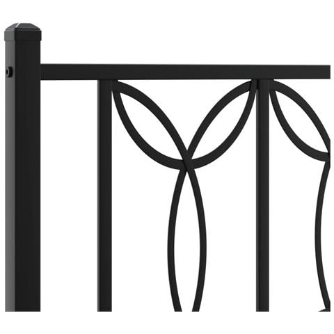 Giroletto Con Testiera E Pediera Metallo Nero 75x190 Cm - Foto 2
