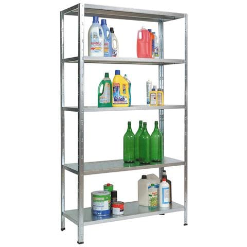 Scaffale In Kit Metallo Zincato Rinforzato 5 Piani Ad Incastro Click Clack - Foto 1