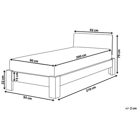 Letto Singolo Legno Bianco 90 X 200 Cm Royan - Foto 8