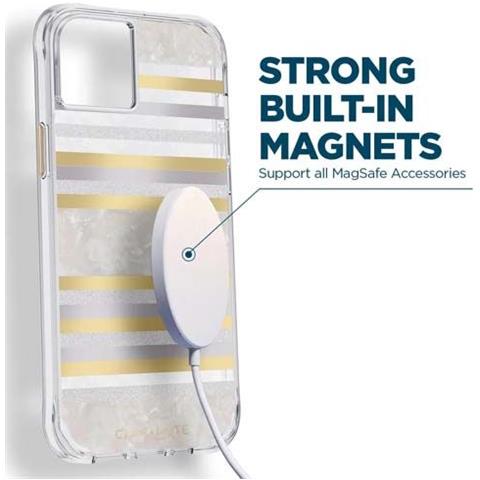 Cover Per Iphone 14 Magsafe Testurizzata A Righe Brillanti, Multicolore - Foto 2
