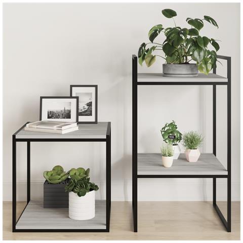 Mensole Parete 4pz Grigio Sonoma 40x40x1,5cm Legno Multistrato - Foto 1