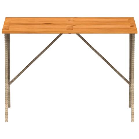Tavolo Giardino Piano Legno Acacia Beige 105x75x72cm Polyrattan - Foto 2