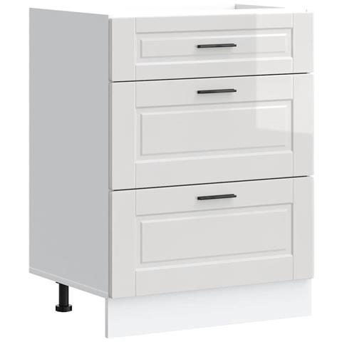 Base Da Cucina Porto Bianco Lucido In Legno Multistrato - Foto 2