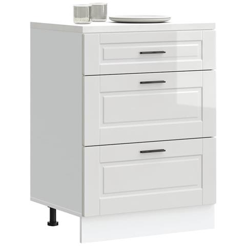 Base Da Cucina Porto Bianco Lucido In Legno Multistrato - Foto 1