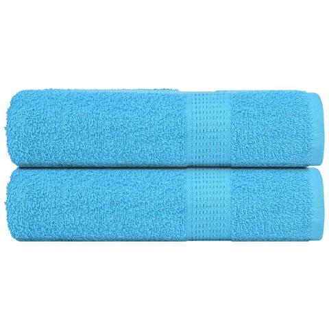 Asciugamani 2 Pz Turchesi 50x100 Cm 360 G/m 100% Cotone - Foto 1