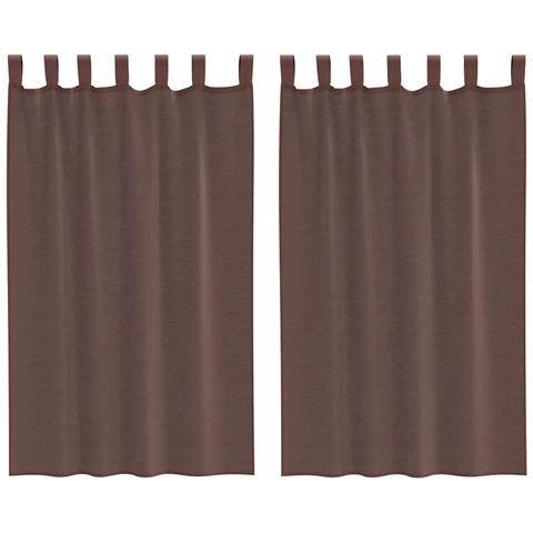 Tende In Voile Con Linguetta 2 Pz Marrone - Foto 1
