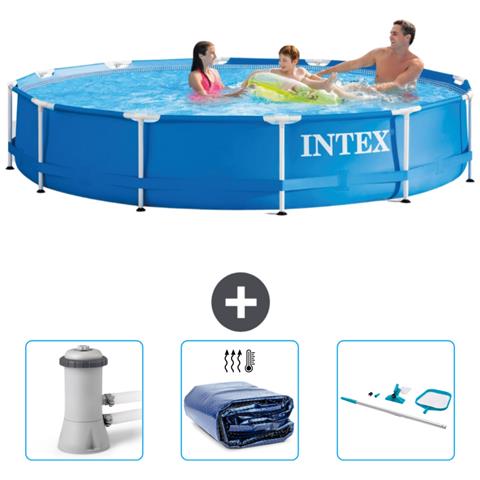 Piscina Fuori Terra - In Giro - 366x366x76 Cm - Blu - Include Accessori Coordinati Cb78 - Foto 1