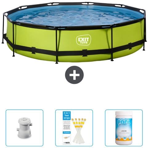 Piscina Fuori Terra - In Giro - 360x360x76 Cm - Groen - Include Accessori Coordinati Cb85 - Foto 1