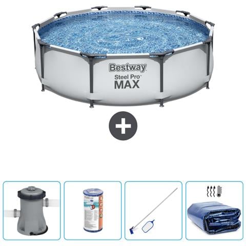 Piscina Fuori Terra - In Giro - 305x76 Cm - Grigio - Include Accessori Coordinati Cb57 - Foto 1