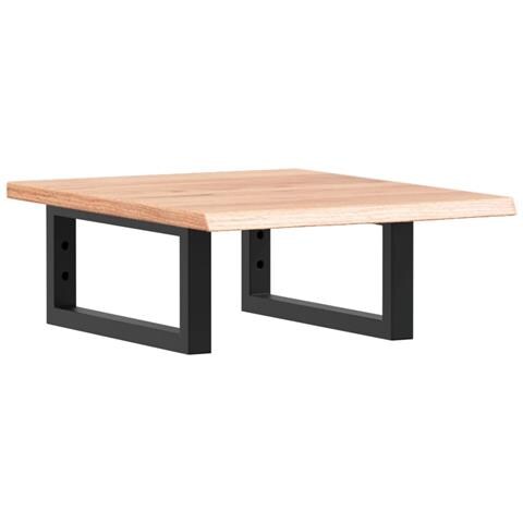 Ripiano A Parete Per Lavabo In Acciaio E Massello Di Rovere - Foto 1