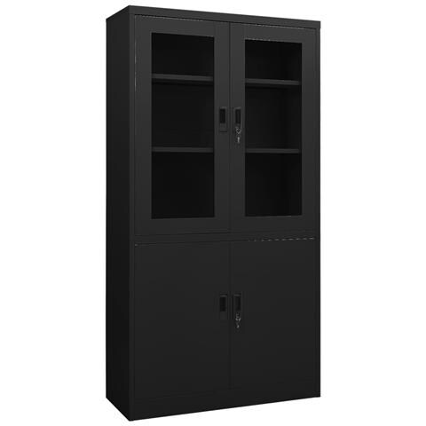 Lusso Casadino -  Armadio Per Ufficio Nero 90x40x180 Cm In Acciaio - Foto 2