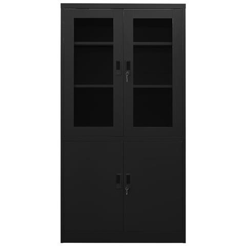 Lusso Casadino -  Armadio Per Ufficio Nero 90x40x180 Cm In Acciaio - Foto 1