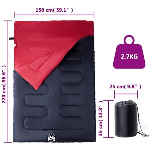 Sacco Pelo Doppio Campeggio con Cuscini per Adulti 3-4 Stagioni - Foto 5