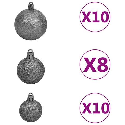 Albero Natale Incernierato con 300 LED e Palline 300 cm - Foto 9