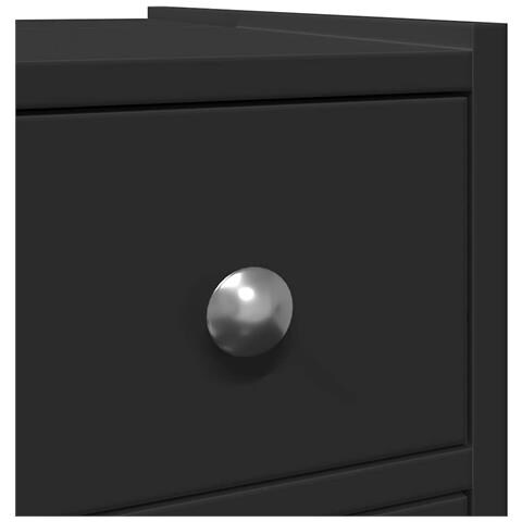 Armadietto da Bagno Stretto con Ruote Nero in Truciolato - Foto 9