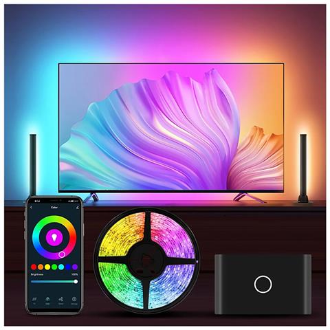 Kit Led Intelligente Per Tv Con Controllo Vocale Wifi E 2 Moduli Laterali - Foto 2