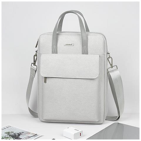 Borsa Per Laptop Multistrato In Poliestere - Resistente All'acqua, Leggera E Antiurto Grey 11 Pollici - Foto 2