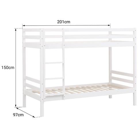 Letto A Castello Per Bambini 190x90cm Bianco Amber - Foto 2