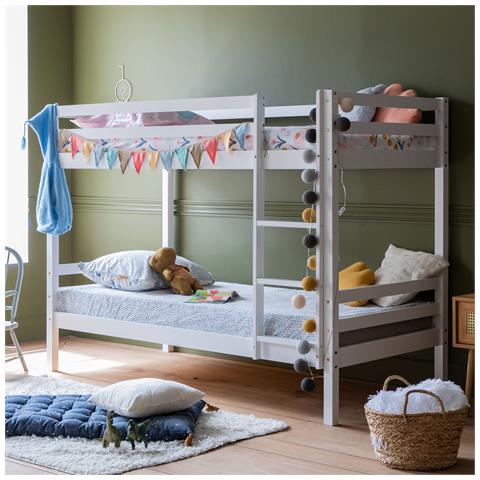 Letto A Castello Per Bambini 190x90cm Bianco Amber - Foto 6