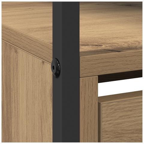 Mobile per scarpe con 4 cassetti a ribalta in rovere artigianale 100x34x112 cm - Foto 9