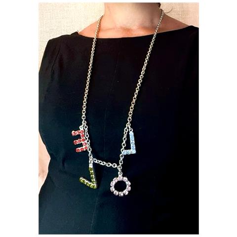 Collana Lunga Mylove, Argento 10µ E Cristallo Sw Multicolore - Foto 4