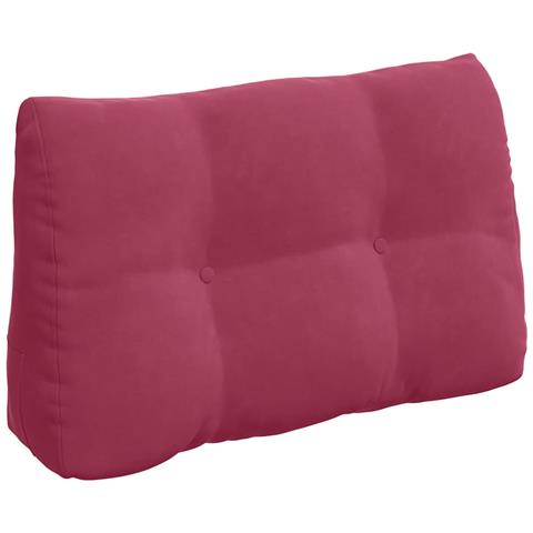 Cuscino per Schiena Rosso Vino 80 x 24 x 50 cm Velluto - Foto 1