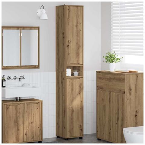 Mobile da Bagno con porta Rovere artigianale 30,5 x 30 x 195 cm - Foto 2
