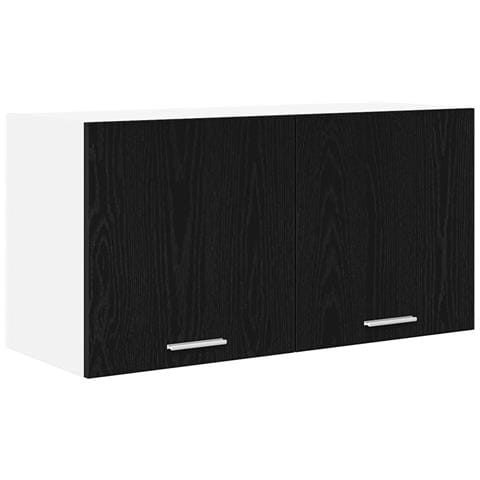 Armadio pensile con porta Riga Rovere Nero 80 x 31 x 40 cm - Foto 1