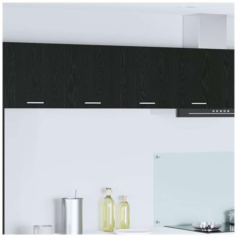 Armadio pensile con porta Riga Rovere Nero 80 x 31 x 40 cm - Foto 2