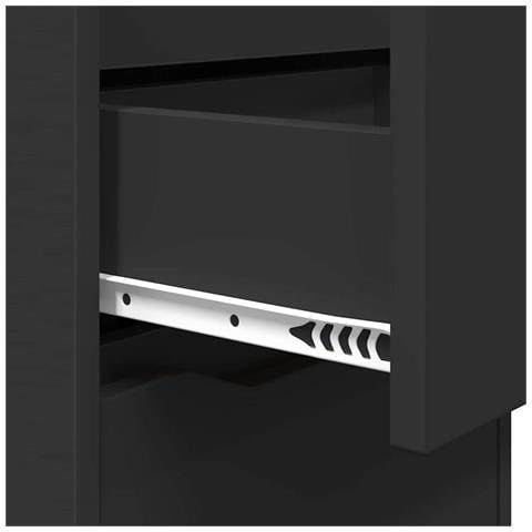 Comodino con cassetto Nero 40 x 30 x 467 cm Legno multistrato - Foto 9