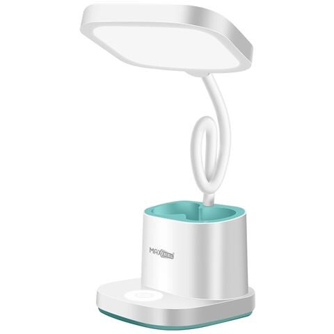 Lampada Da Scrivania A Led Flessibile Con Portapenne Funzione Powerbank, Bianco - Foto 5