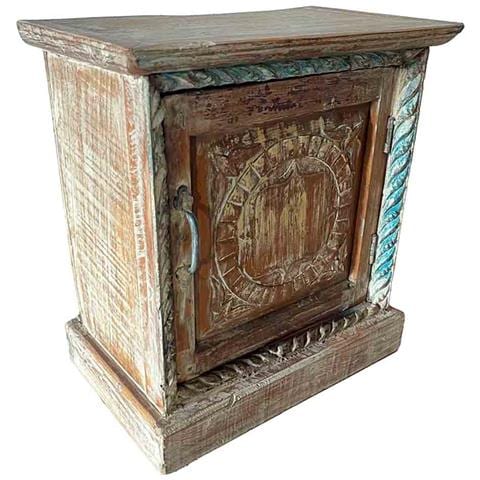 Tavolo In Legno Finitura Artigianale Marrone 49x30x54h Cm - Foto 1