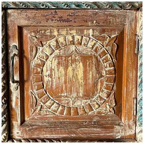 Tavolo In Legno Finitura Artigianale Marrone 49x30x54h Cm - Foto 5