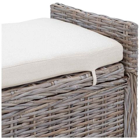 Panchina con contenitore Grigio 110 x 40 x 50 cm Rattan - Foto 9