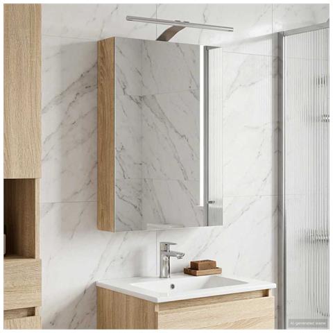 Mobiletto per specchio da bagno con lo scaffale Rovere Sonoma - Foto 2