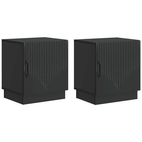 Comodino 2 pcs Nero 43 x 34,5 x 47 cm Legno ingegnerizzato - Foto 1