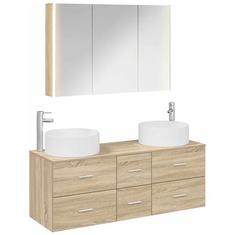 Set di mobili per il bagno 4 pcs Rovere Sonoma - Foto 1