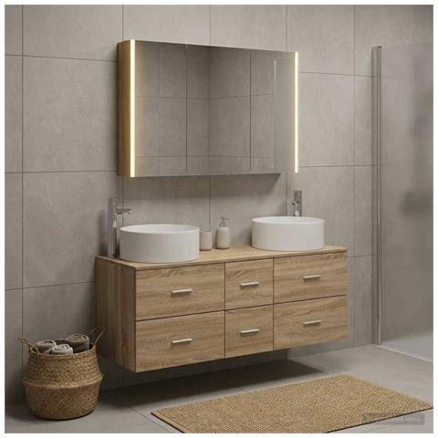 Set di mobili per il bagno 4 pcs Rovere Sonoma - Foto 2