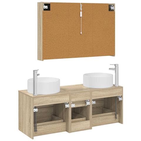 Set di mobili per il bagno 4 pcs Rovere Sonoma - Foto 9
