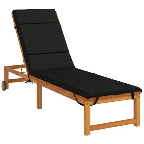 Cuscino per Lettino GEMERT 100% Poliestere Nero 200 x 50 x 3 cm - Foto 2